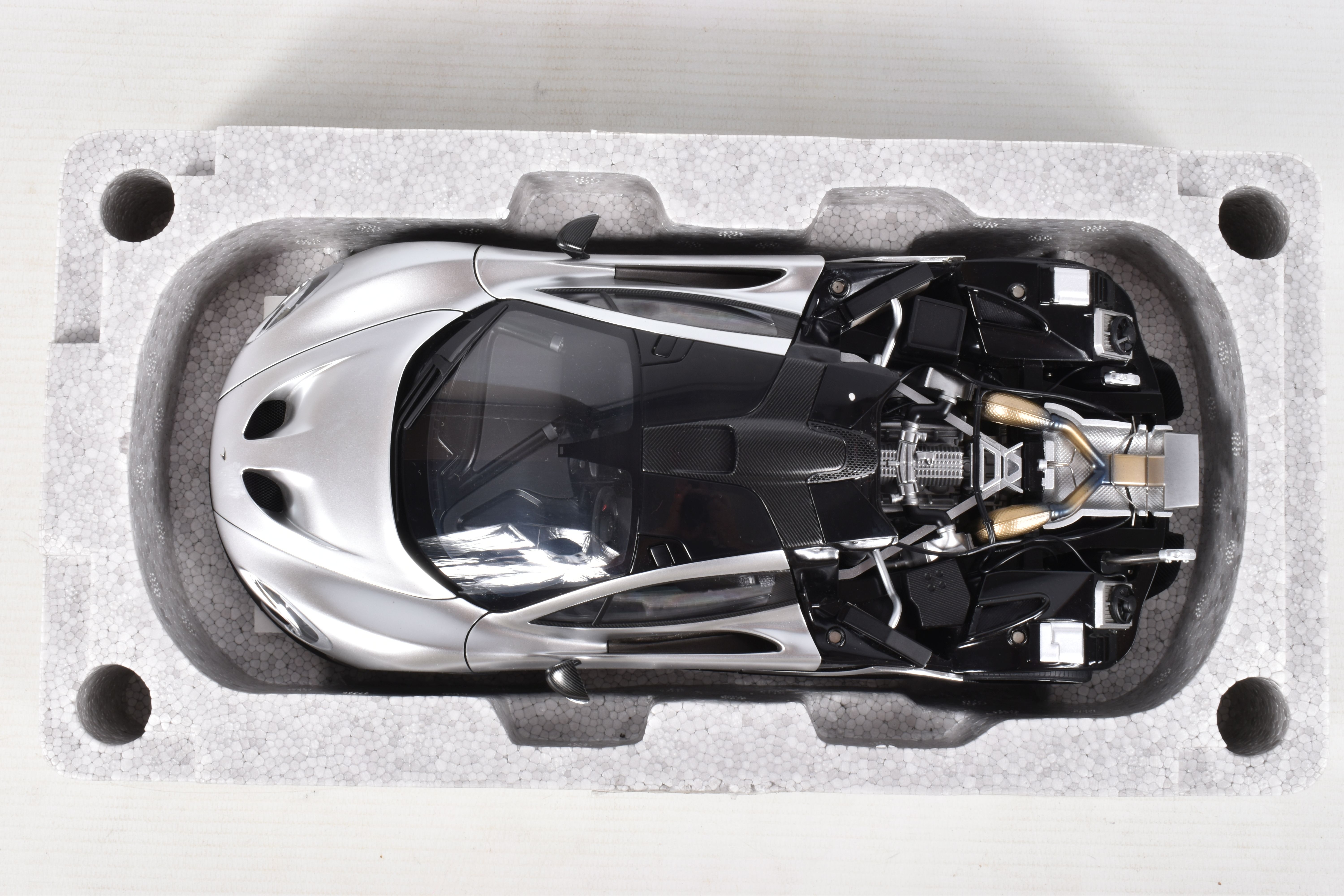 A BOXED AUTOART SIGNATURE MODEL MCLAREN P1, 1:18 scale, numbered 76026 in matt chrome, appears in - Image 4 of 8