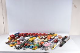 A QUANTITY OF UNBOXED AND ASSORTED PLAYWORN DIECAST VEHICLES, to include a Metosul Leyland