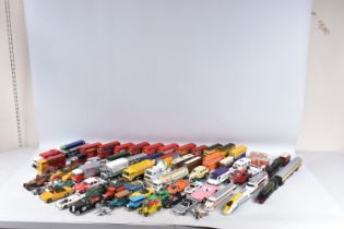 A QUANTITY OF UNBOXED AND ASSORTED PLAYWORN DIECAST VEHICLES, to include a Metosul Leyland