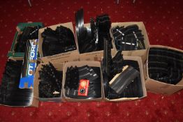 A LARGE QUANTITY OF UNBOXED AND ASSORTED SCALEXTRIC TRACK, to include, a large amount of assorted