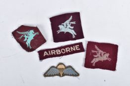A COLLECTION OF WWII AIRBORNE INSIGNIA COLLECTED BY V.A.D NURSE JESS WINIFRED CAREY IN FRANCE AND