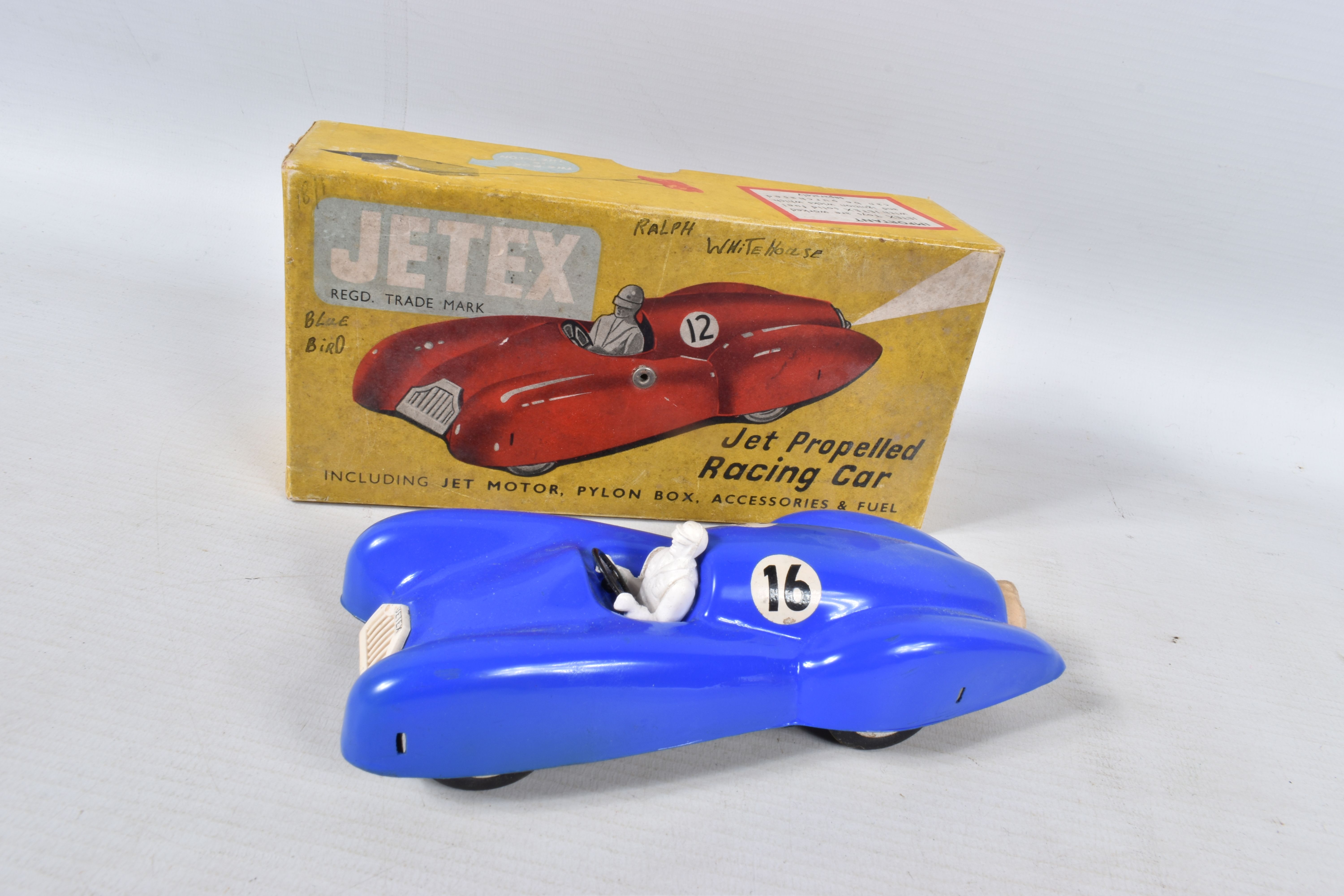 TWO BOXED JETEX RACING CARS, not tested, one in yellow/orange with RN13, the other blue with RN16, - Image 2 of 19