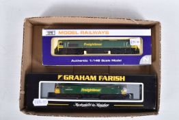 TWO BOXED N GAUGE FREIGHTLINER LOCOMOTIVES, Graham Farish class 57 'Freightliner Evolution' No.57