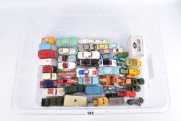 A QUANTITY OF UNBOXED AND ASSORTED PLAYWORN DIECAST VEHICLES, to include a part complete Corgi