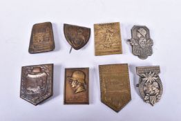A SELECTION OF EIGHT AUSTRIAN BADGES RELATING THE CHANCELLOR DOLFUSS, the badges are all metal and