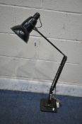 A VINTAGE BLACK PAINTED HERBERT TERRY ANGLE POISE LAMP (condition report: rusted, some scratches)