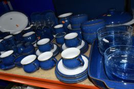 A SIXTY NINE PIECE DENBY 'IMPERIAL BLUE' DINNER SERVICE, comprising a covered casserole dish, a