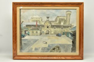EDWARD BAWDEN (1903-1989) 'CAERHAYS CASTLE', CORNWALL: ENTRANCE TO THE STABLE YARD', a view of the