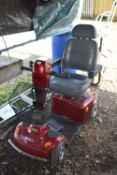 A MAYFAIR RED ELECTRIC MOBILITY SCOOTER (condition report: with charger cable and key)