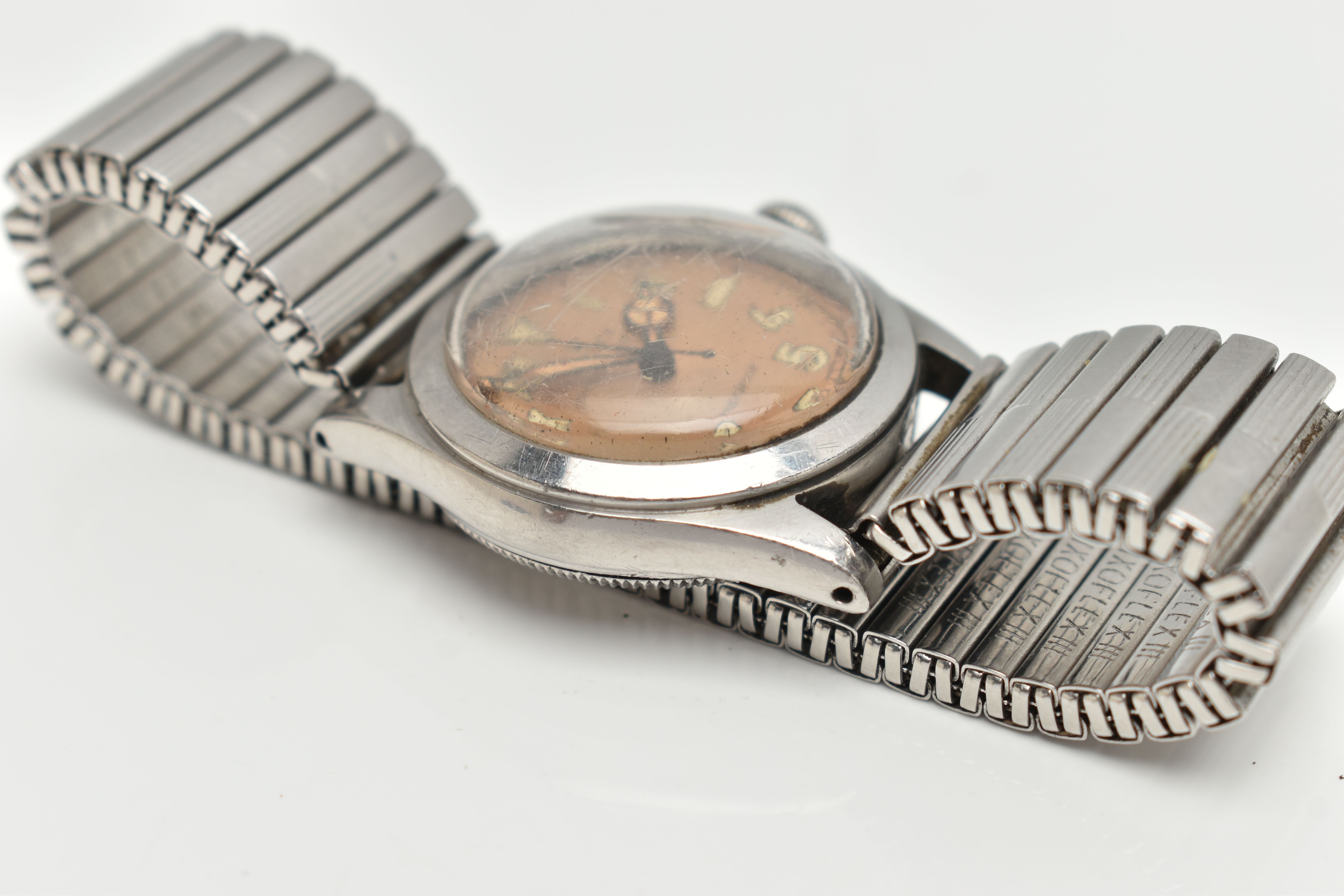 A MID CENTURY 'ROLEX OYSTER PRECISION' WRISTWATCH, circa 1946, hand wound movement, round salmon ' - Image 8 of 8