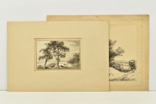 CIRCLE OF DR THOMAS MONRO (1759-1833) TWO UNSIGNED SKETCHES, the first depicts dilapidated buildings