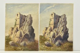 TWO 19TH CENTURY SKETCHES DEPICTING ROCHE ROCK, CORNWALL, unsigned watercolours on paper, each
