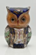A MODERN CHINESE CLOISONNE OWL ORNAMENT, approximate height 7cm, Condition Report: good condition
