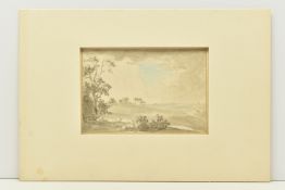 CIRCLE OF ANTHONY THOMAS DEVIS (1729-1816) PASTORAL LANDSCAPE WITH SHEEP AND RAIN, unsigned ink