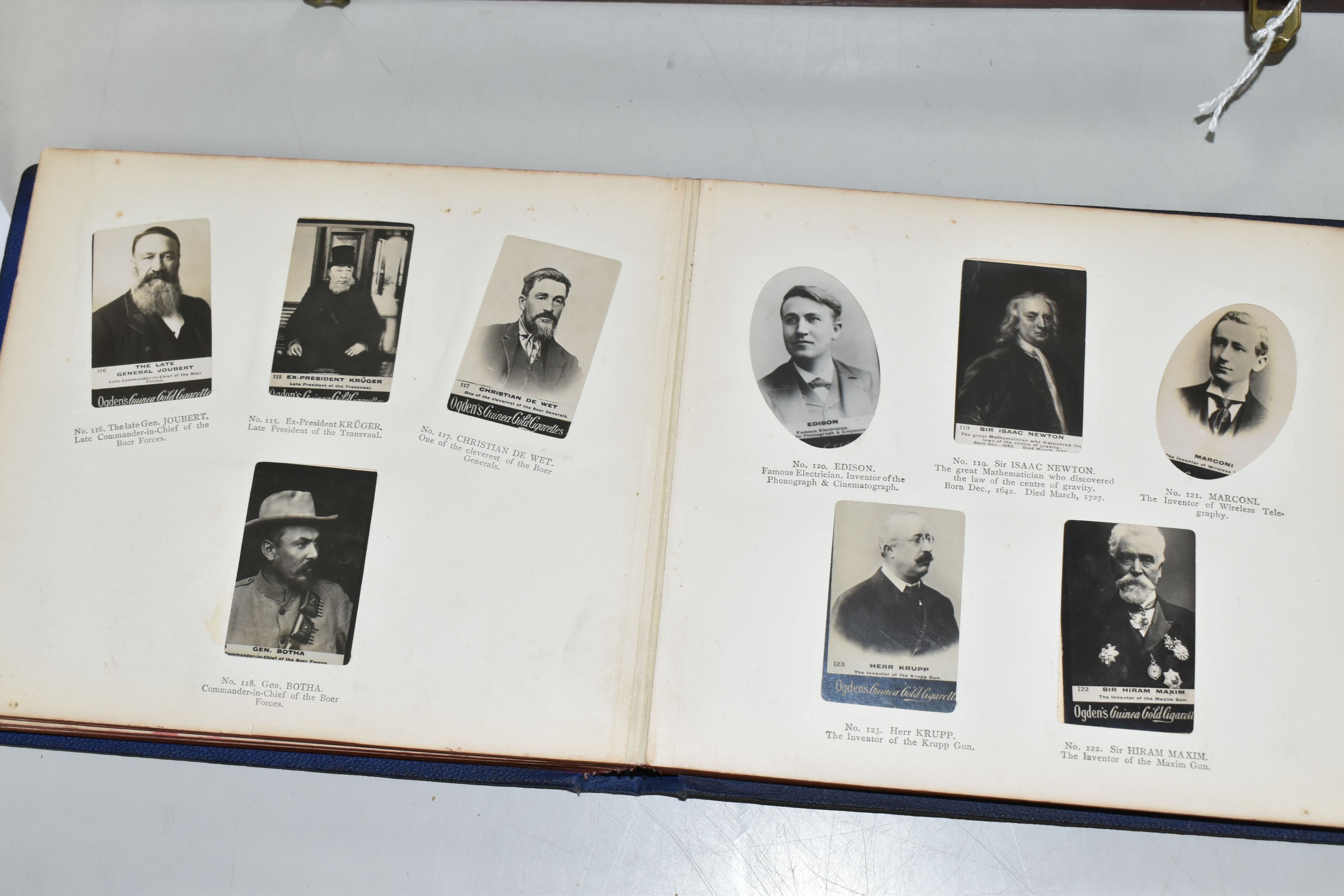 AN OGDEN'S NEW CENTURY PHOTOGRAPH ALBUM containing 199 Ogden's Guinea Gold Cigarette Cards featuring - Image 8 of 12