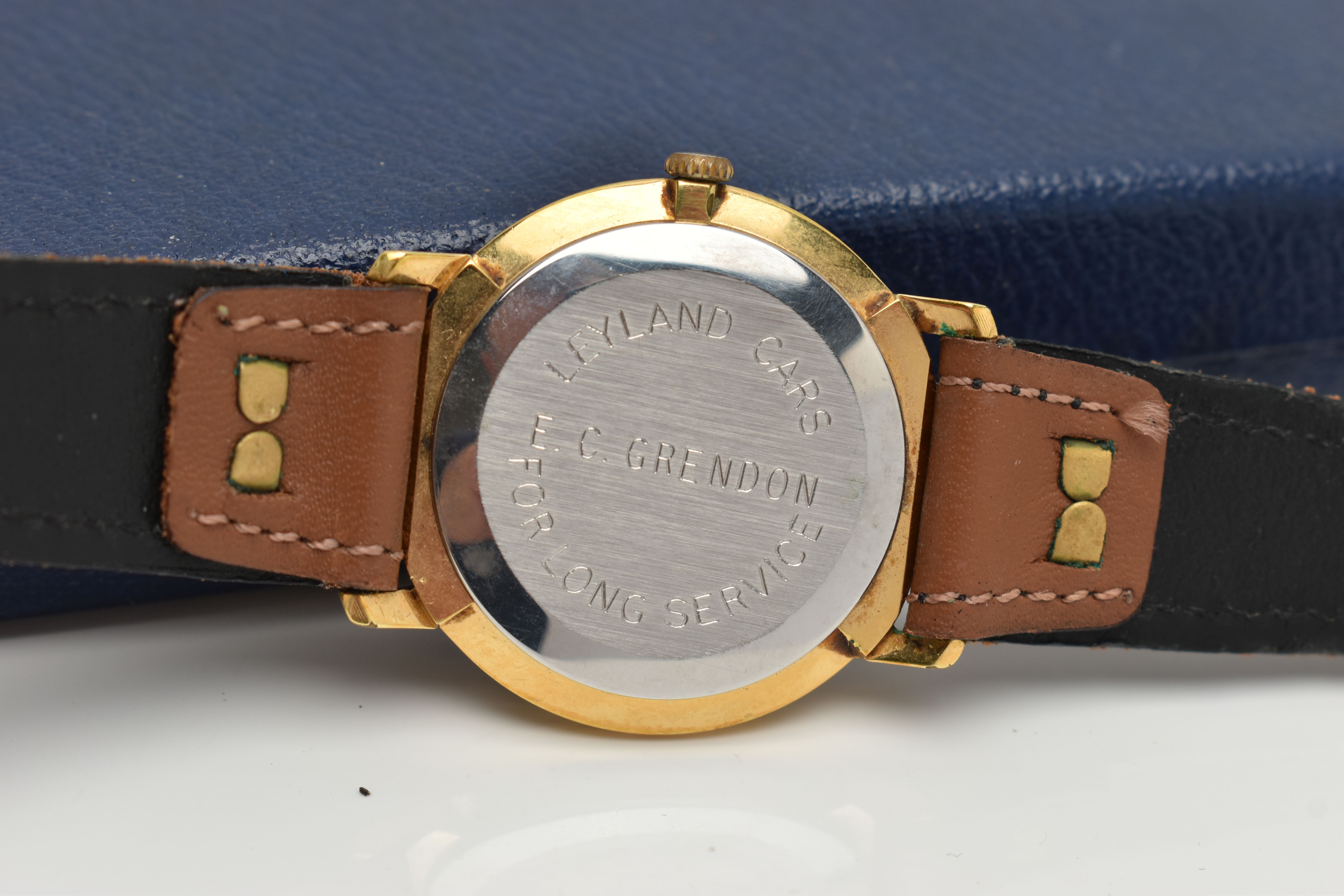 A 'GARRARD' WRISTWATCH, hand wound movement, round dial signed 'Garrard', baton markers, gold plated - Image 5 of 6