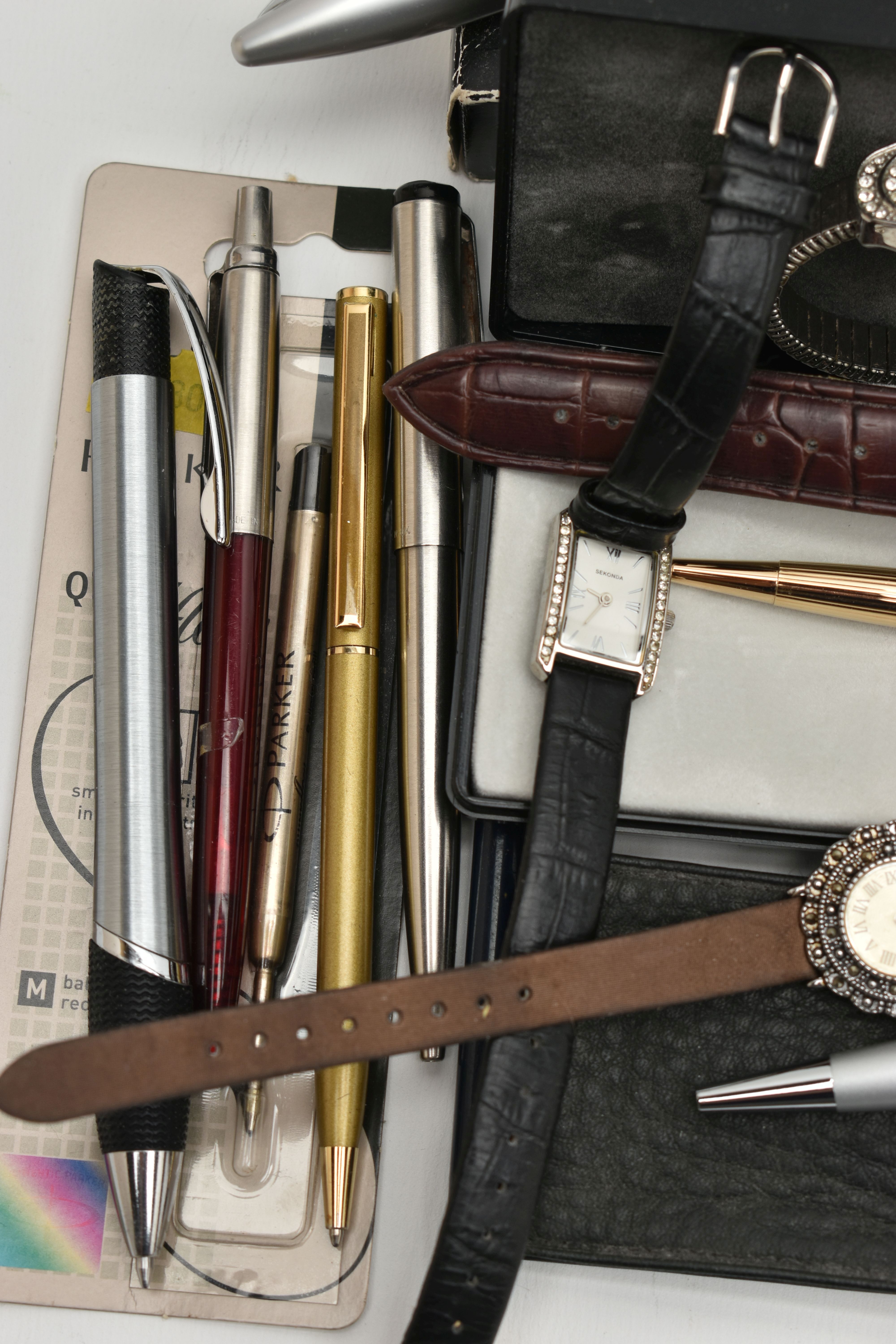 AN ASSORTMENT OF PENS AND WATCHES, to include a selection of ball point pens, names to include - Image 2 of 5