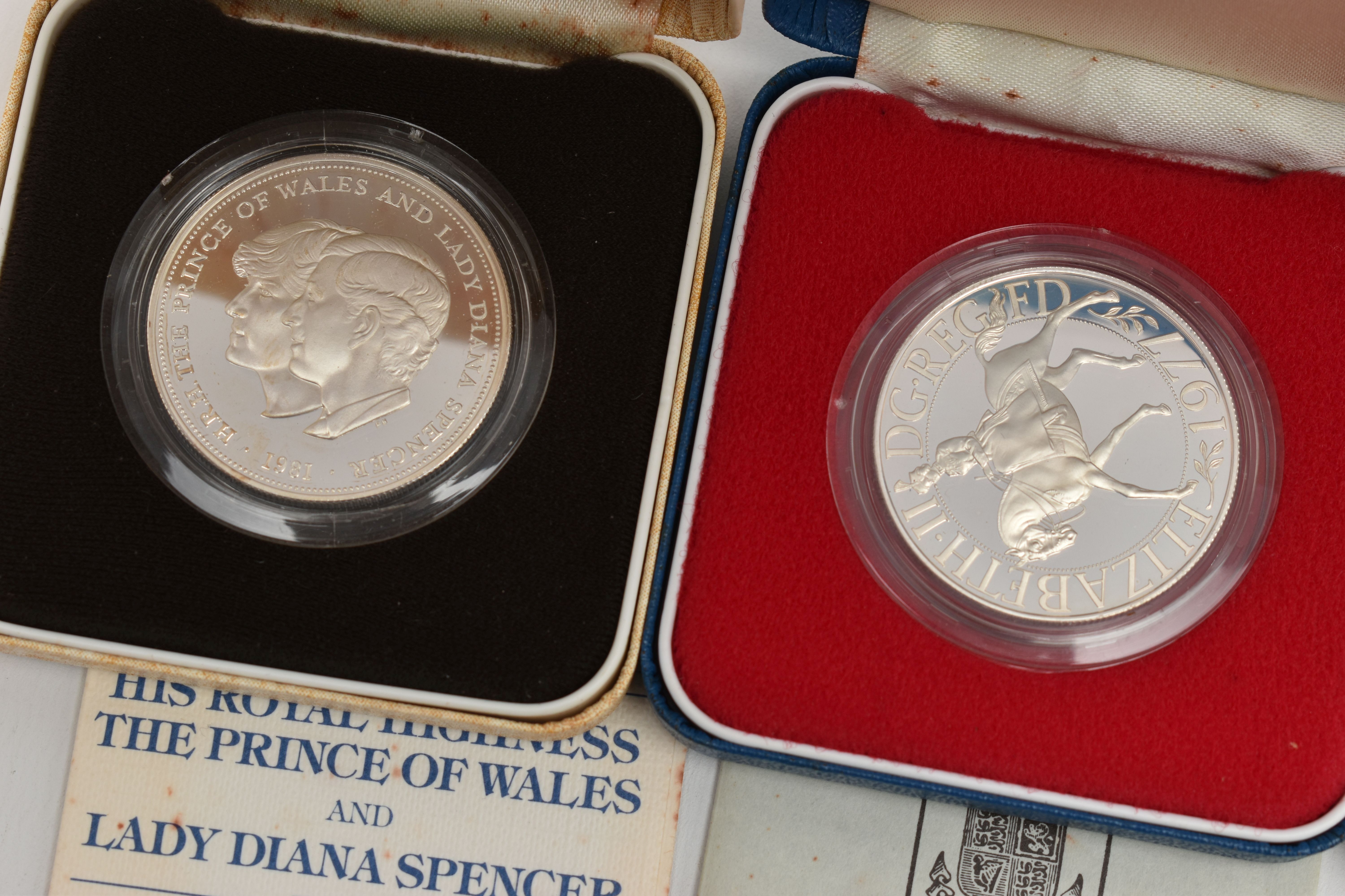 ASSORTED COINS, to include a cased 'Elizabeth II 1977' commemorative coin, a cased a 'Silver Proof - Image 2 of 3