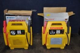 A BOXED DYNAMIC JUMPSTART, and a boxed Bachmayr jump starter with air compressor (condition