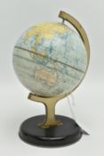 A LATE 1950s CHAD VALLEY CHILD'S GLOBE, M200, rotates on its stand, with clock setting wheel, height