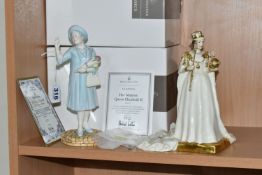TWO BOXED ROYAL DOULTON ROYAL FIGURES, limited editions with certificates, comprising 'HM Queen