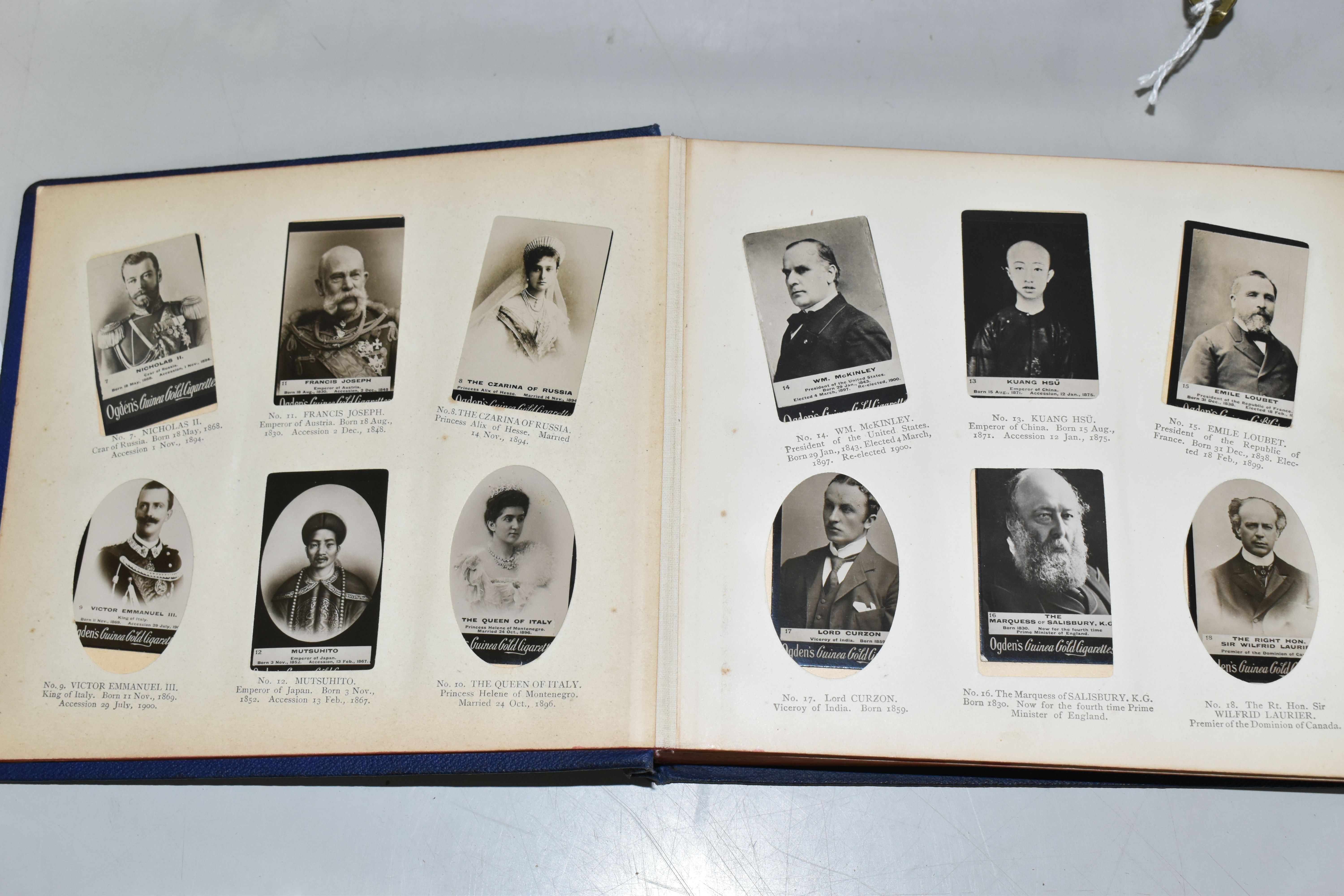 AN OGDEN'S NEW CENTURY PHOTOGRAPH ALBUM containing 199 Ogden's Guinea Gold Cigarette Cards featuring - Image 3 of 12