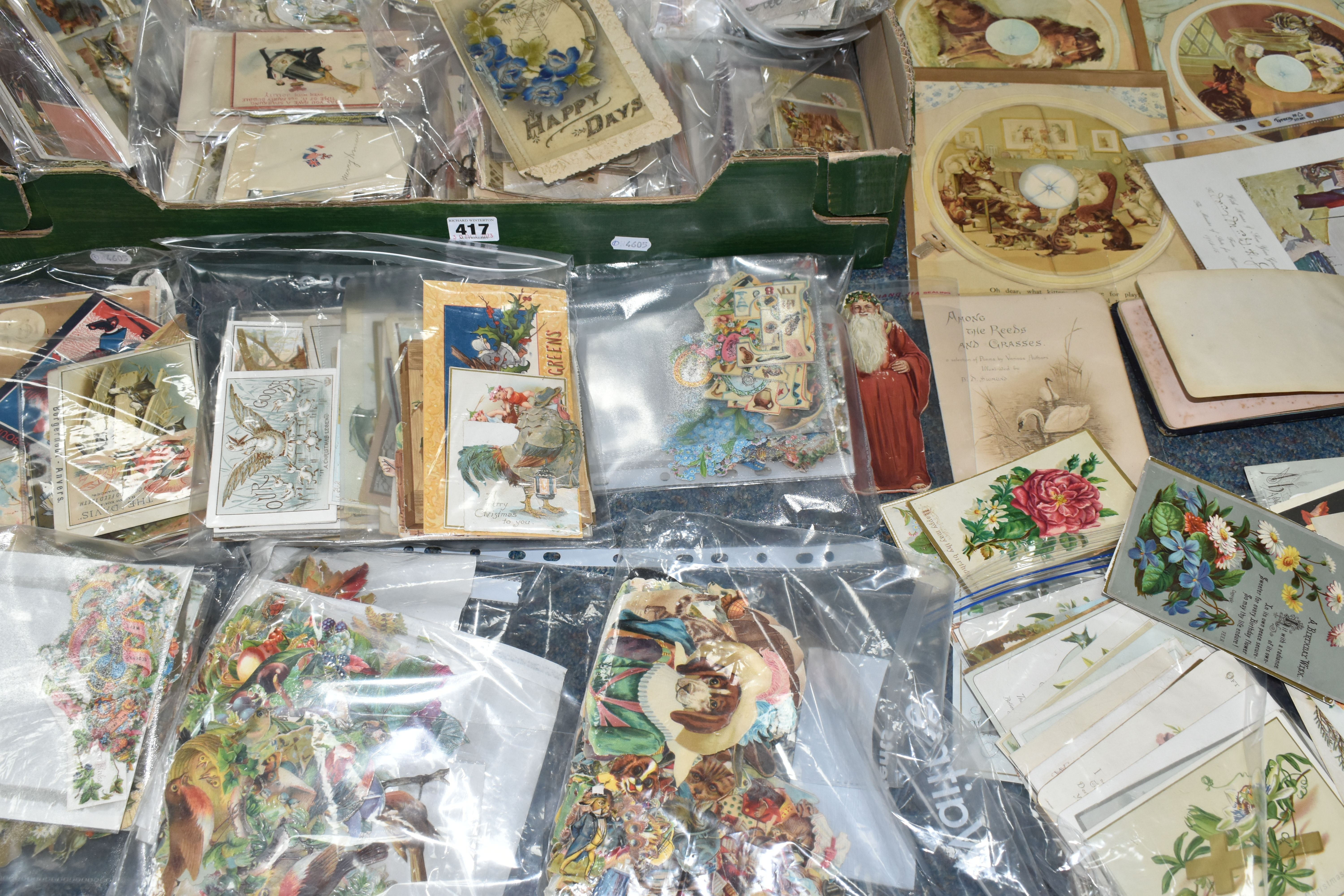 A LARGE COLLECTION OF VICTORIAN/EDWARDIAN EPHEMERA comprising of approximately 850 greetings card,