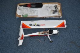 A RIPMAX MINI WOT 4 Mk2 MODEL PLANE with 26in wingspan, motor, original box and spares (no battery)
