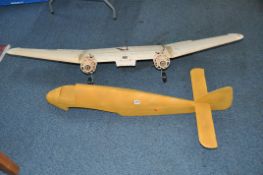 A FLAIR BEAUFIGHTER MODEL PLANE, partially built with plans, wiring diagrams, decal etc 62in