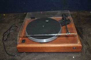 A TELEDYNE THE ACOUSTIC RESEARCH TURNTABLE with walnut plinth and C77 cartridge fitted (PAT pass and