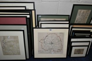 A SELECTION OF ANTIQUE MAPS OF STAFFORD AND STAFFORDSHIRE ETC, to include Pieter Van Den Keere -