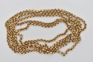 A 9CT GOLD FINE BELCHER CHAIN NECKLACE, fitted with a spring clasp, hallmarked 9ct London import,