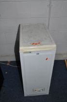 A NARROW NORFROST CHEST FREEZER, width 35cm depth 60cm height 85cm (PAT pass and working at -19