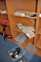 A SELECTION OF MODEL PLANE SPARES AND BLANKS including Balsa and mahogany blocks, sheets and