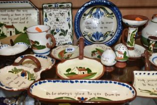 A COLLECTION OF WATCOMBE POTTERY TORQUAYWARE, comprising a trefoil, a salt & pepper pots (chipped