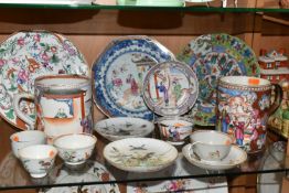 A COLLECTION OF LATE 18TH AND 19TH CENTURY CHINESE EXPORT PORCELAIN, comprising a tankard with