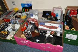 FIVE BOXES OF UNUSED SHOE CARE PRODUCTS ETC, to include tins of black, brown and neutral polish -