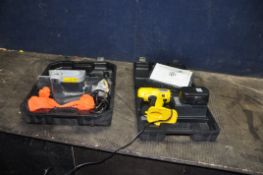 A CHALLENGE MP4992 ELECTRIC PLANER in case and a Marksman CDD10180T8SC 18v drill with charger and