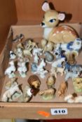 ONE TRAY OF 1950s WADE WHIMSIES AND A BAMBI MONEY BOX, Bambi money box has original stopper (small