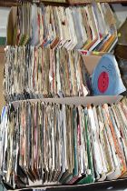 THREE BOXES OF SINGLE 45RPM RECORDS, over four hundred records mostly 1960's/70's, artists include