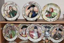 EIGHT ROYAL DOULTON SERIES WARE CHARACTER PLATES, comprising 'The Hunting Man' D6282 plates, 'The
