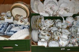 THREE BOXES OF CERAMIC DINNER WARES, to include Japanese tea wares, including a Kutani China