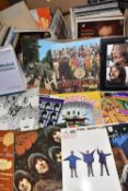 FIVE BOXES OF BOOKS, DVDS AND L.P RECORDS, forty-three LP records to include The Beatles ; Let It