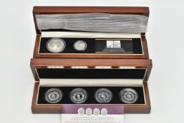 A 60TH ANNIVERSARY OF THE CORONATION QUEEN ELIZABETH II FOUR SILVER CROWN SET, to include silver