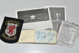 ASTON VILLA, one box containing two photographs one of the FA CUP taken in 1957 and the other a