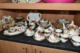 A COLLECTION OF ROYAL ALBERT 'OLD COUNTRY ROSES' PATTERN TEAWARE, comprising teapot, nine tea
