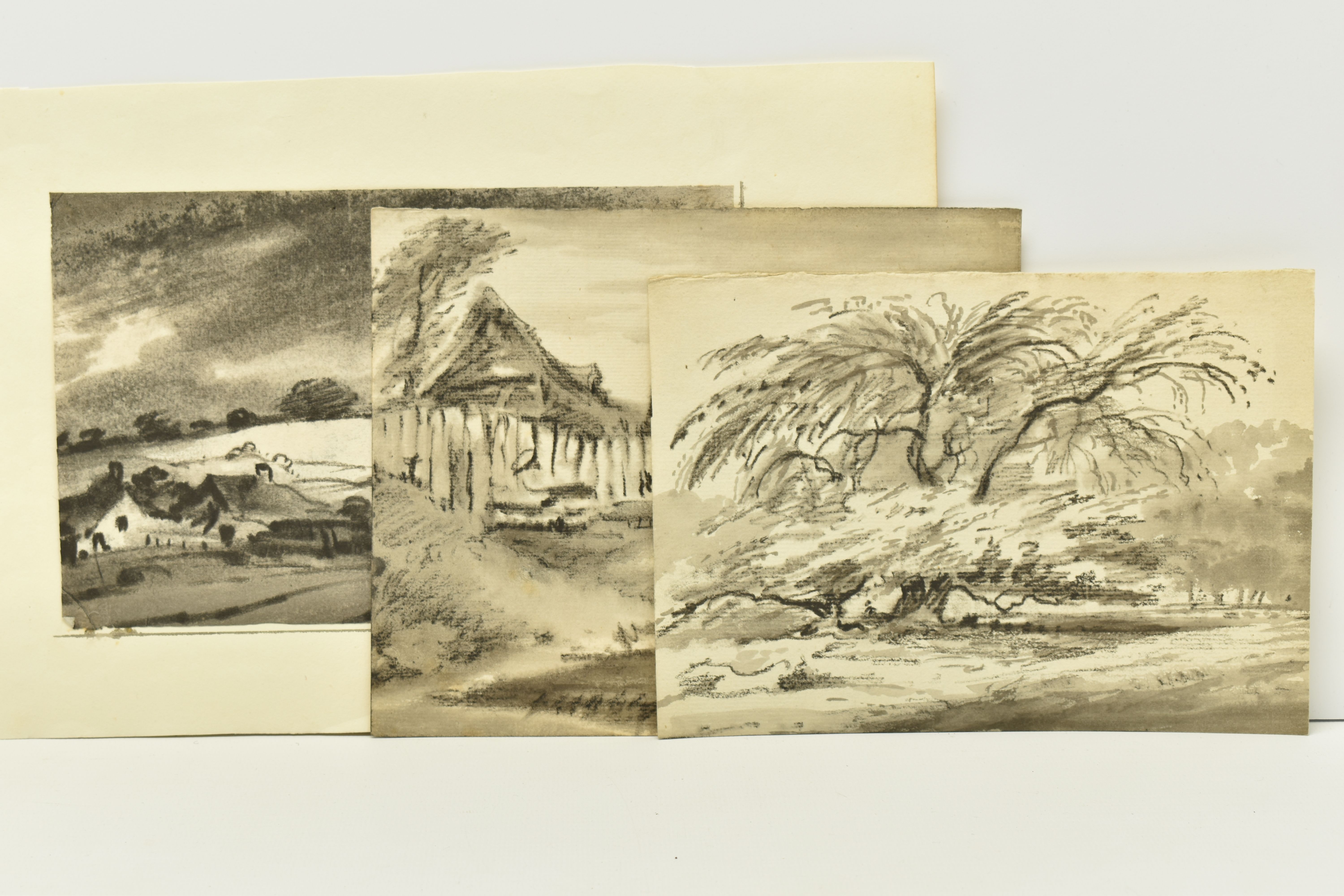 CIRCLE OF Dr THOMAS MONROE (1758-1833) THREE UNSIGNED SKETCHES, the first depicts a cottage and