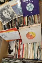 TWO BOXES OF SINGLE 45RPM RECORDS, over three hundred and eighty records from late 1970's and 1980'