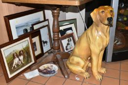 AN ITALIAN MADE FLOOR STANDING CERAMIC DOG, golden Labrador, (possibly Intrada) height 68cm, with