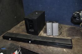 A SELECTION BOSE AUDIO EQUIPMENT comprising of a Cine Mate 1SR sound bar and sub woofer (sub